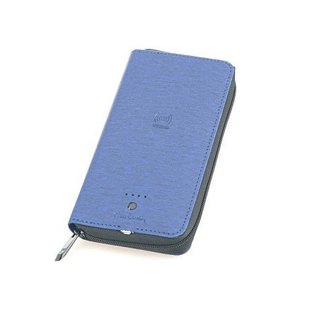 Кошелек Pierre Cardin с power bank 4000 mAh, синий, полиуретан, в подарочной коробке