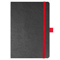 Блокнот Flexy Forest Urban Soft leather  А5, недатированный, с резинкой и петлей для ручки, в гибкой обложке, черно-красный
