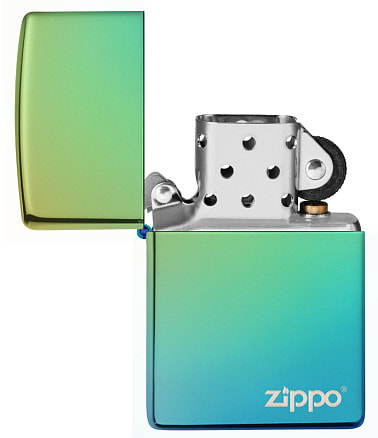 Зажигалка ZIPPO Classic с покрытием High Polish Teal, латунь/сталь, зелёная, глянцевая, 38x13x57 мм