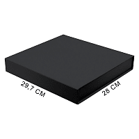 Подарочная коробка, размер 29,7*28,0*4,5 см, Solution Prestige Magnum Fabrique с магнитным клапаном под индивидуальную вырубку, черная, с черным ложементом