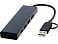 Концентратор USB 2.0 Rise из переработанного алюминия, сертифицированного по стандарту RCS - сплошной черный small_img_1