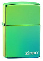 Зажигалка ZIPPO Classic с покрытием High Polish Teal, латунь/сталь, зелёная, глянцевая, 38x13x57 мм
