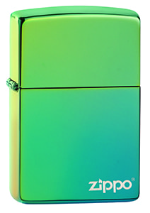 Зажигалка ZIPPO Classic с покрытием High Polish Teal, латунь/сталь, зелёная, глянцевая, 38x13x57 мм