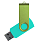 Флеш накопитель USB 2.0 Twister Сolor Mix 16GB, пластик Софт Тач/металл, бирюзовый/светло-зеленый_БИРЮЗОВЫЙ 11