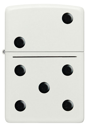 Зажигалка ZIPPO Domino Design с покрытием White Matte, латунь/сталь, белая, матовая, 38x13x57 мм