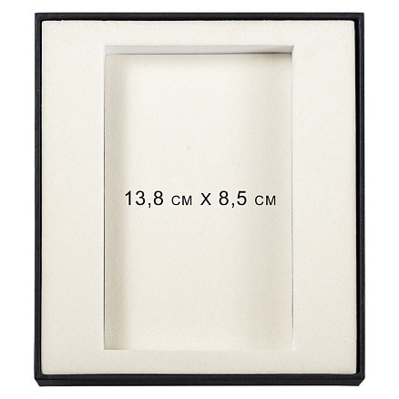Коробка подарочная, размер 16*14*2 см, Solution Superior Linen, черная, бежевый ложемент с прямоугольной вырубкой