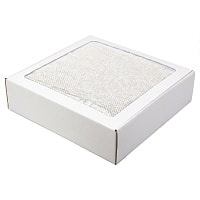Плед акриловый Super Soft Nature размер 120*160 см, белый, плотность 450гр/м2,  в подарочной белой крафтовой коробке с окошком