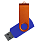 Флеш накопитель USB 2.0 Twister Сolor Mix 16GB, пластик Софт Тач/металл, синий/оранжевый_СИНИЙ