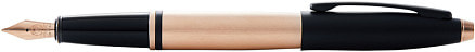Перьевая ручка Cross Calais Brushed Rose Gold Plate and Black Lacquer, перо F