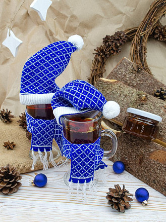 Вязаный шарфик Dress Cup, синий