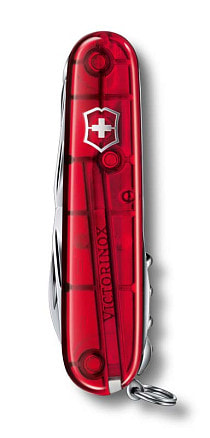 Нож перочинный VICTORINOX Huntsman, 91 мм, 15 функций, полупрозрачный красный