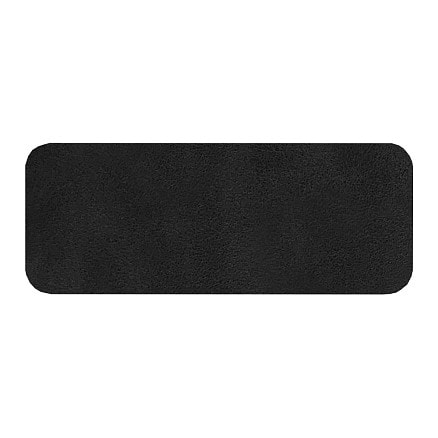 Шеврон Rectangle Smooth Leather размер 75*29 мм, черный, со скругленными углами